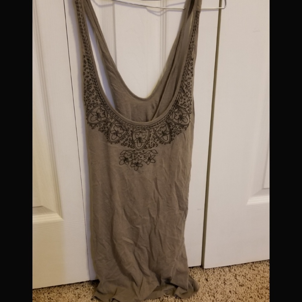 Olive criss cross back Tank